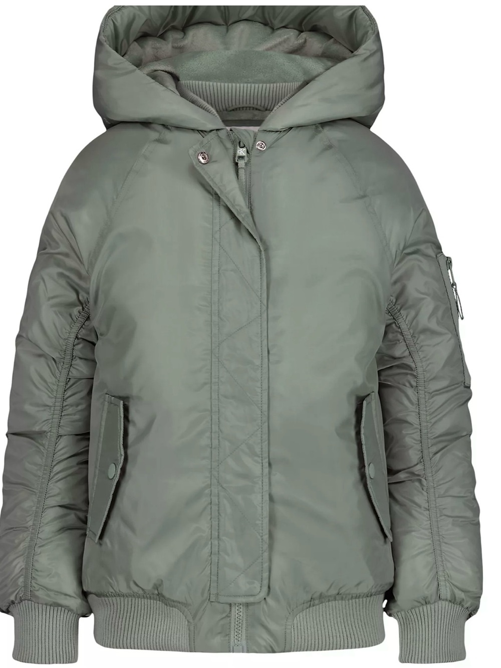 Calvin Klein Jeans  Girls' Hooded Long-Sleeve Bomber Jacket~7~small